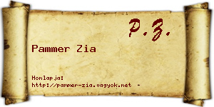 Pammer Zia névjegykártya
